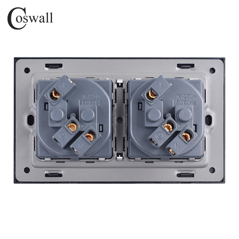 COSWALL настенная стеклянная Панель Мощность розетка с заземлением ЕС Россия