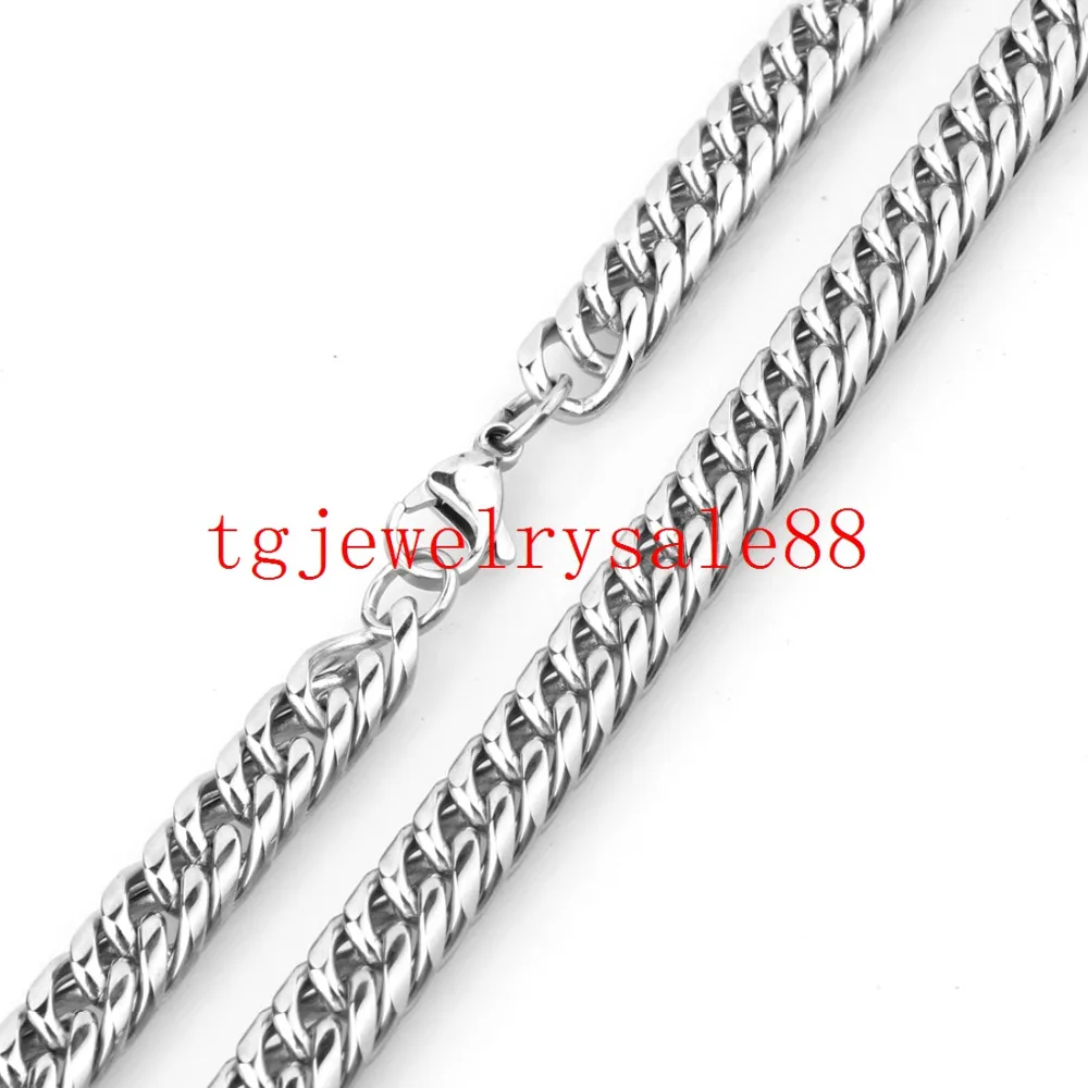 Браслет-цепочка из нержавеющей стали с кубинским панцирным плетением шириной