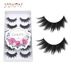 Ресницы YOKPN густые накладные из высококачественного волокна, натуральные ресницы Черного Терьера, модные ресницы для макияжа, 6 пар