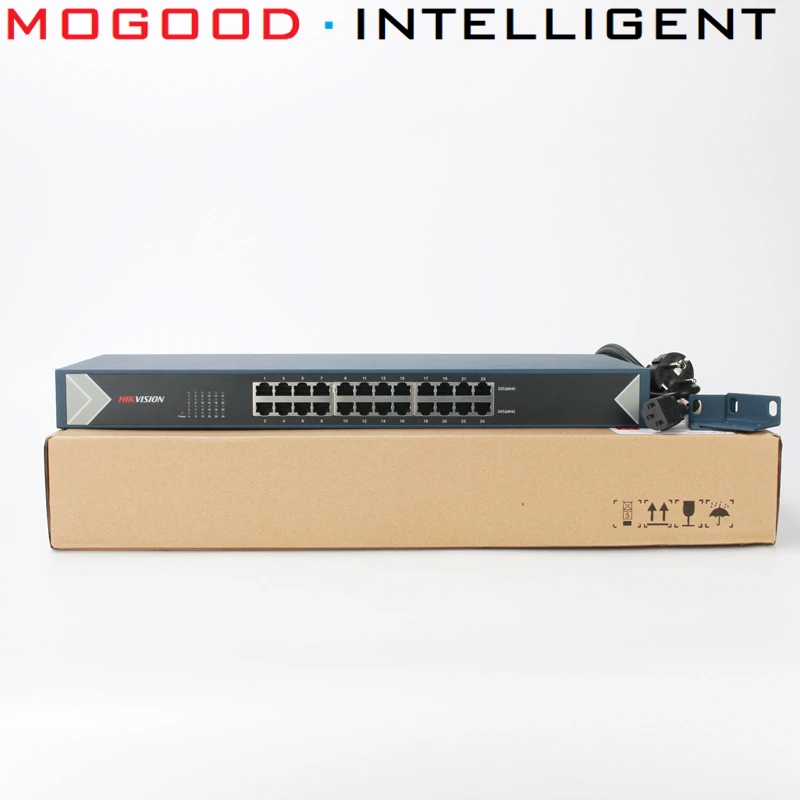 Гигабитный переключатель Hikvision управляемый без PoE 24 порта 100/1000 Мбит/с адаптивный