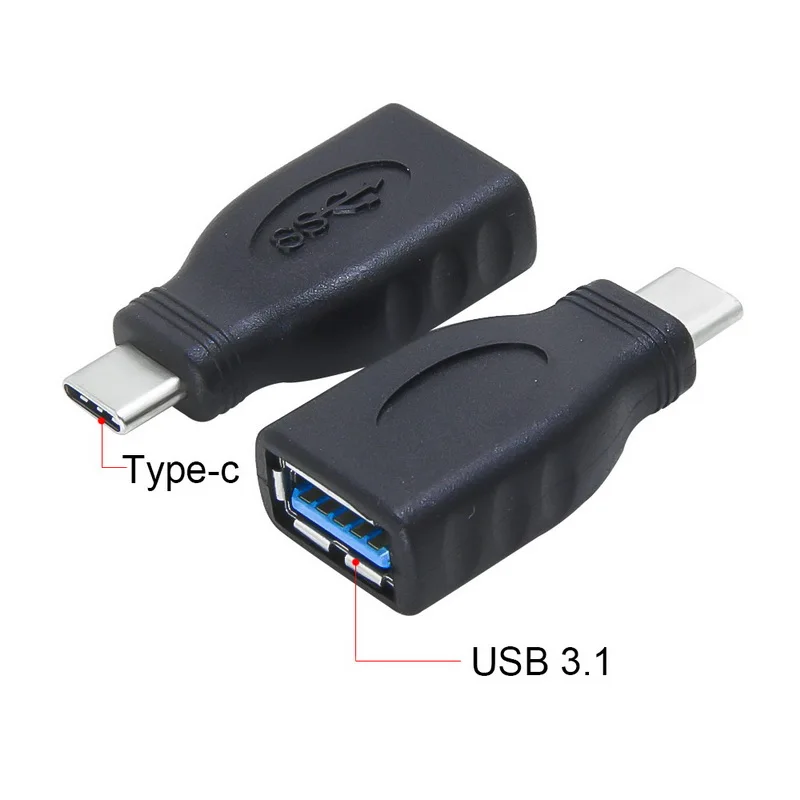 Urijk 1 шт. Usb 3 Type c папа к 0 Женский адаптер Разъемы черный компьютерный Внешний USB
