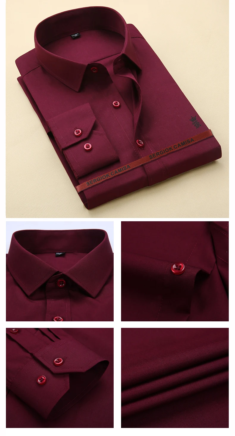 Sergio K Camisa, рубашка без карманов, мужская, basical, одноцветная, Мужская одежда, рубашки, качественная, приталенная, с длинным рукавом, без рубашки для мужчин, Dudalina