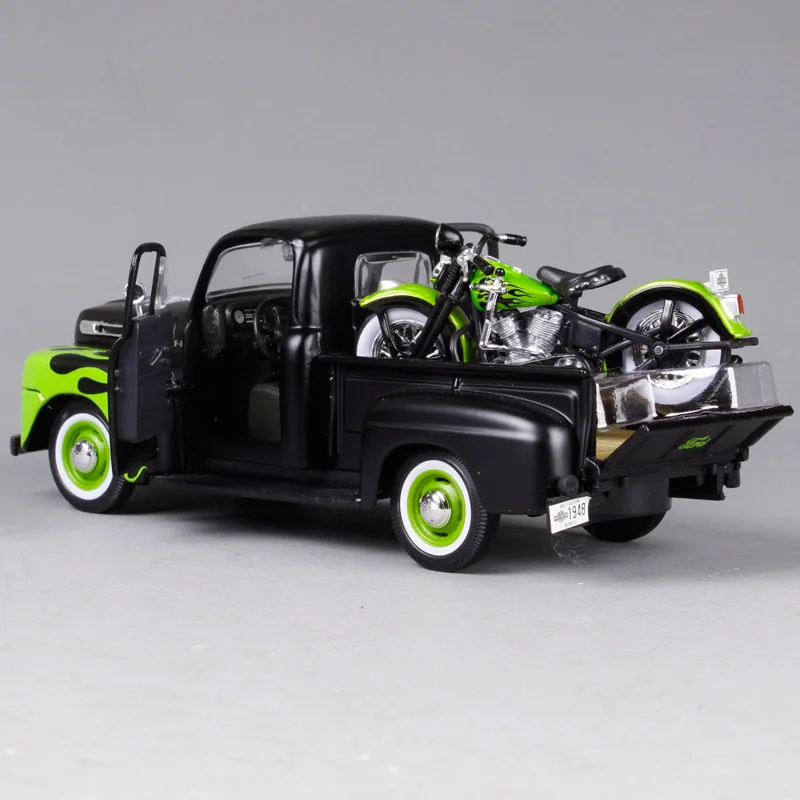 Maisto 1:24 1948 FORD F-1 пикап черный красный асфальт оранжевый литой под давлением модель автомобиля игрушка Новинка в коробке