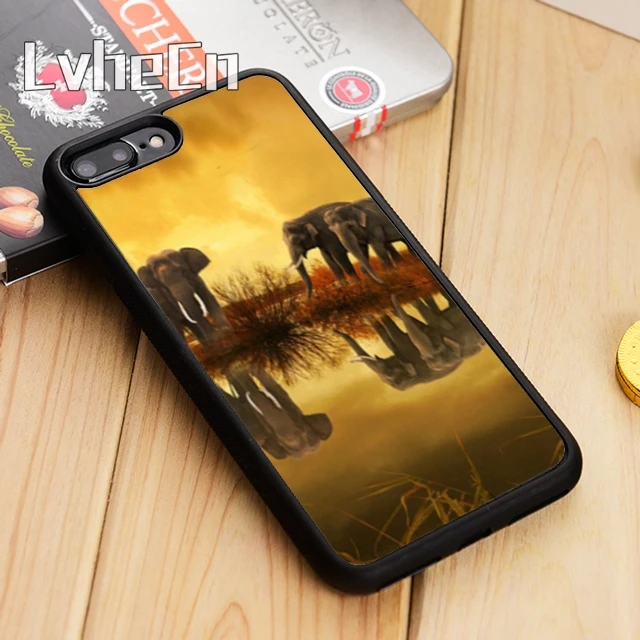 LvheCn чехол для телефона с принтом слона из Южной Африки закат iPhone 5 6 6s 7 8 plus 11 12 Pro X XR