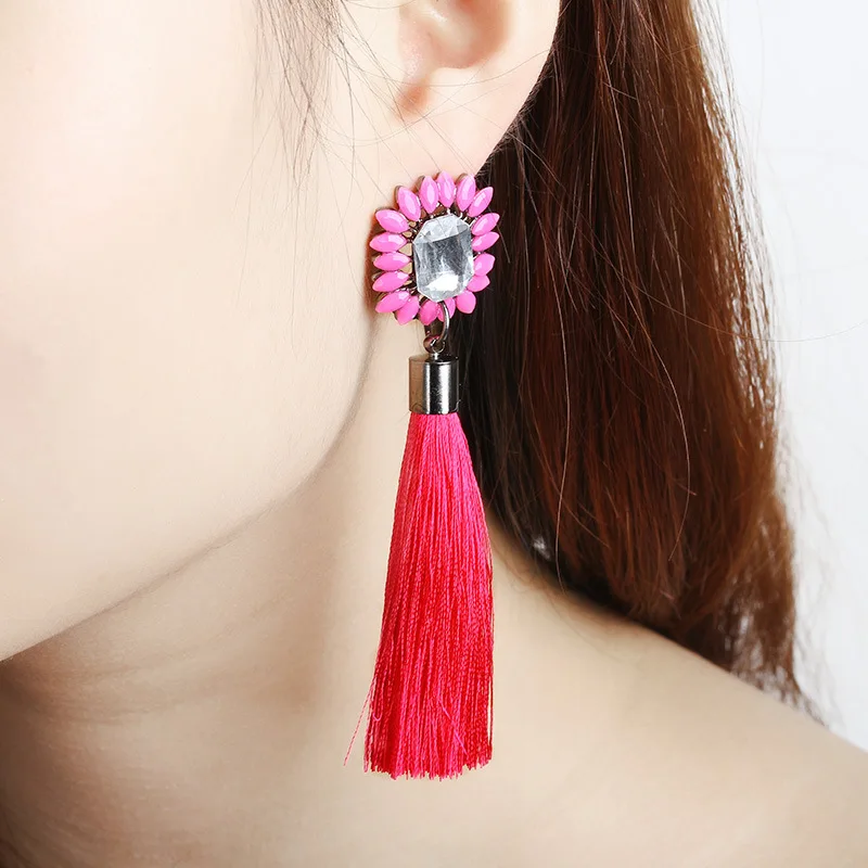 2019 Лидер продаж Мода Богемия Национальный Ветер Кристалл Для женщин кисточкой