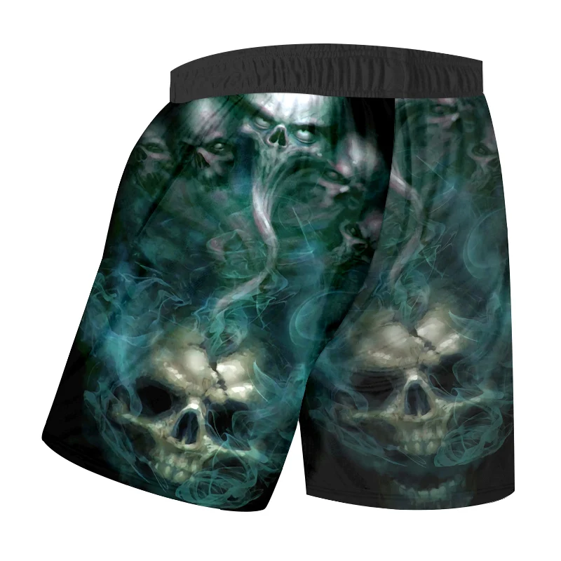 Шорты UJWI мужские с 3D-принтом повседневные пляжные металлическим черепом для