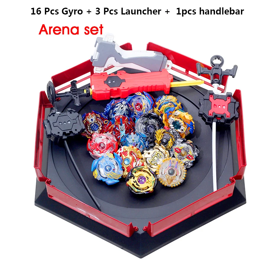 16PCS 004 Takara Tomy набор игрушек пусковые устройства ручка высокая производительность сражающийся топ игрушки GT Kids Bey Bay Burst оригинальная Арена Металл Fusion - Цвет: 16PCS 004