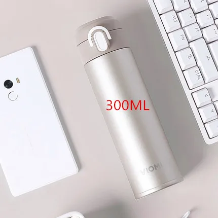 300ml gold Новинка,, Xiaomi mi Mijia VIOMI, нержавеющая сталь, вакуумная, 24 часа, колба для воды, умная бутылка, термос с одной рукой - Цвет: 300ml gold