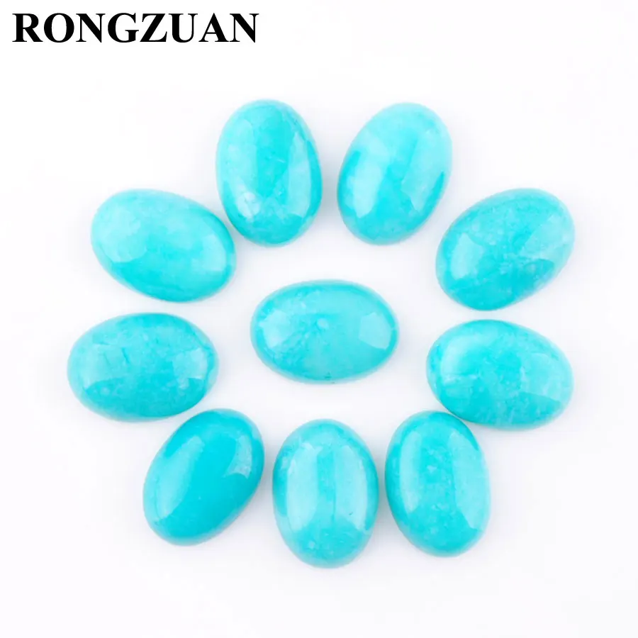 

RONGZUAN Amazonite овальные драгоценные камни кабошон кабина без сверления 13x18x6 мм для изготовления ювелирных изделий 20 шт. TU3179