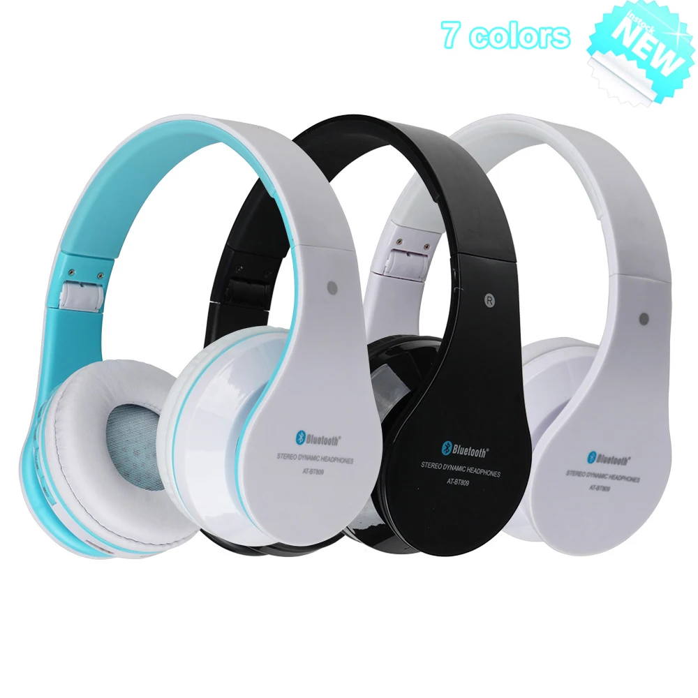 At bt809 складная беспроводная связь Bluetooth стерео наушники гарнитуры микрофоном fm tf