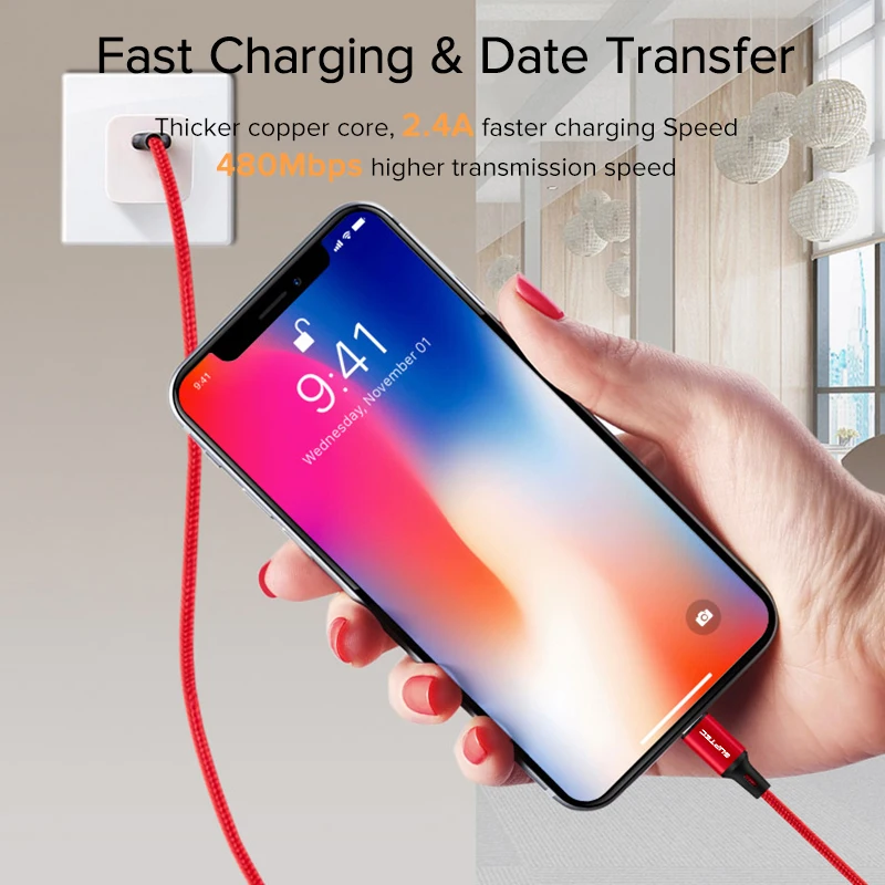 USB-кабель SUPTEC Type-C для Huawei P20 Lite P30 провод быстрой зарядки телефона зарядный кабель