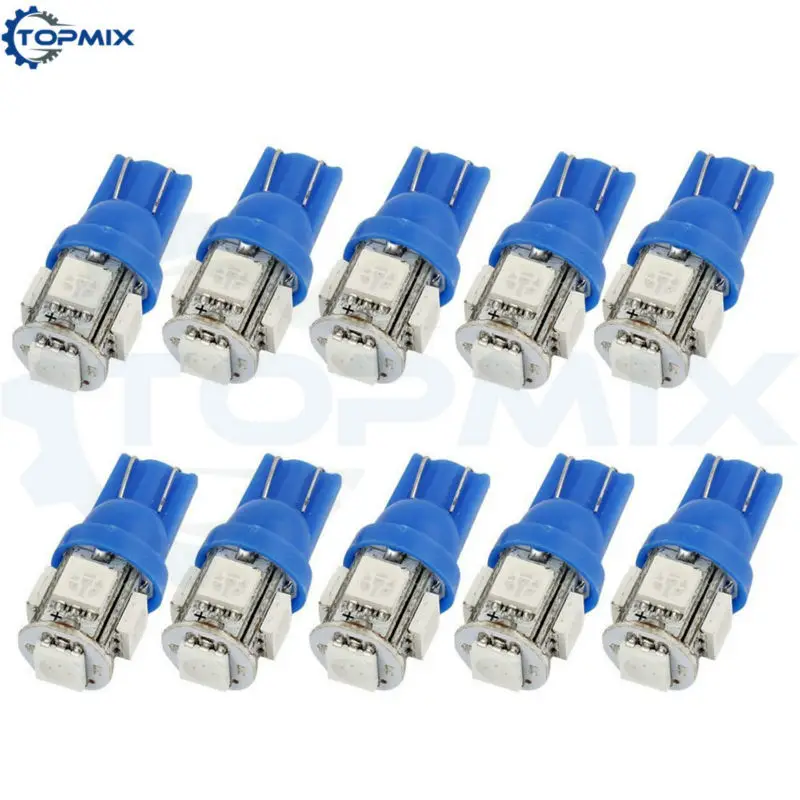 10 шт./лот T10 W5W 168 194 5SMD 2825 Светодиодные Автомобильные Боковые лампы с клиновидным