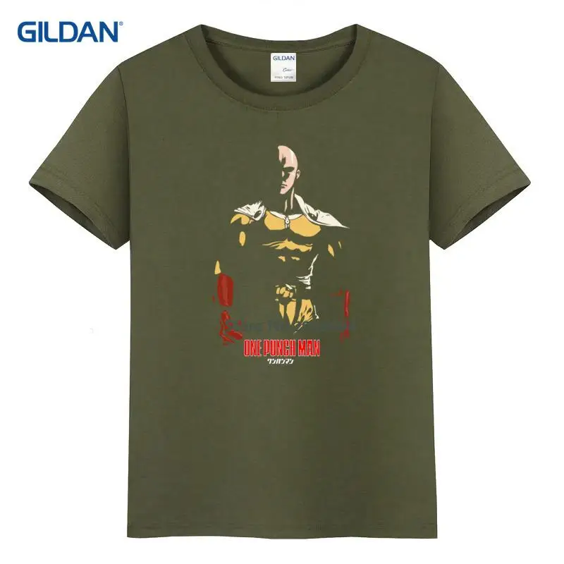 Мужская хлопковая футболка 2017 один удар человек Вдохновленный Сайтама герой