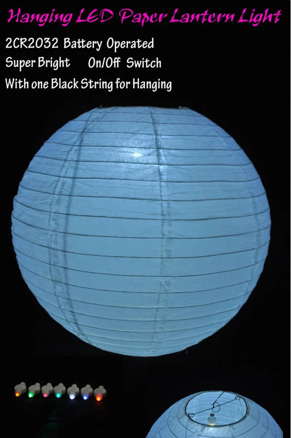 

100pcs/lot WHITE color battery operated LED Sky lantern paper lantern round lights, super bright Mini led party light Lamps