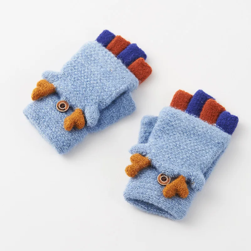 Realby варежки для детей перчатки с открытыми пальцами зимние теплые полупальцами