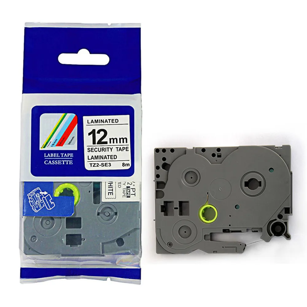

40 pcs/lot brother SECURITY LABEL brother TZe TZ tape TZe-SE3 TZ-SE3 tz SE3 tze se3 label maker tape 12MM black on white tape