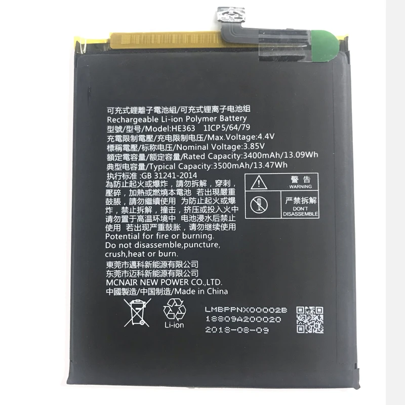 Оригинальный аккумулятор для телефона HE363 Nokia X7 TA-1131/8 1 TA-1119 3400 мАч | Мобильные