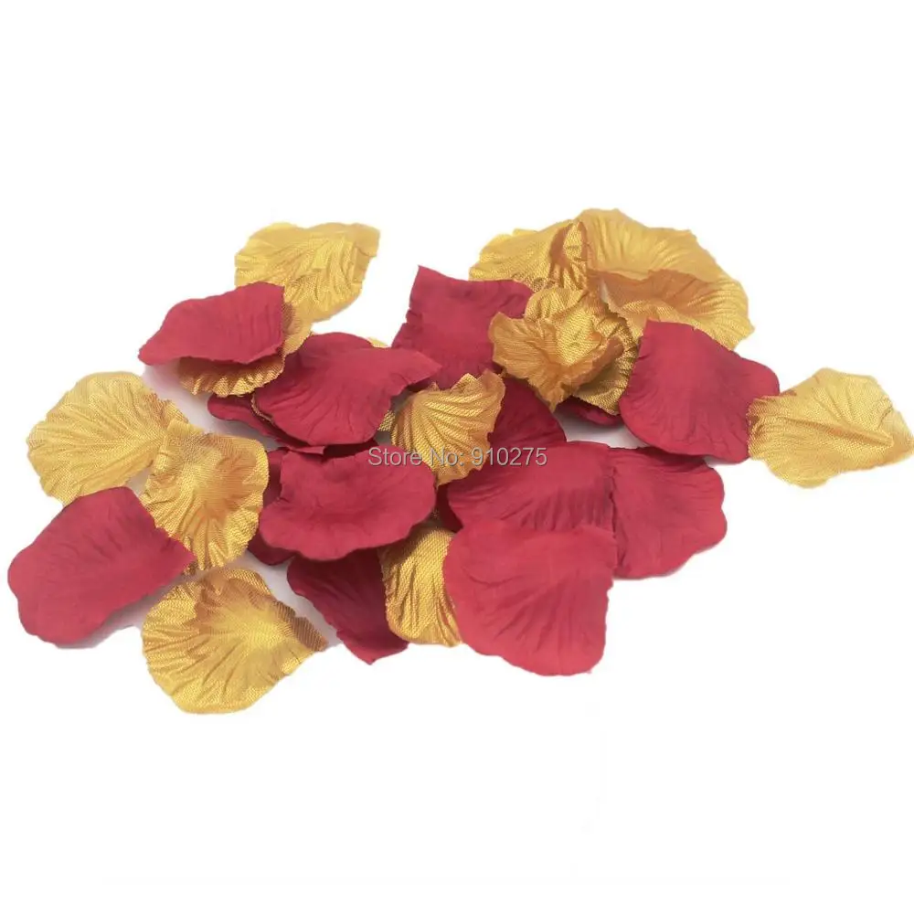 10 упаковок бордовые и золотые искусственные цветочные лепестки свадебные