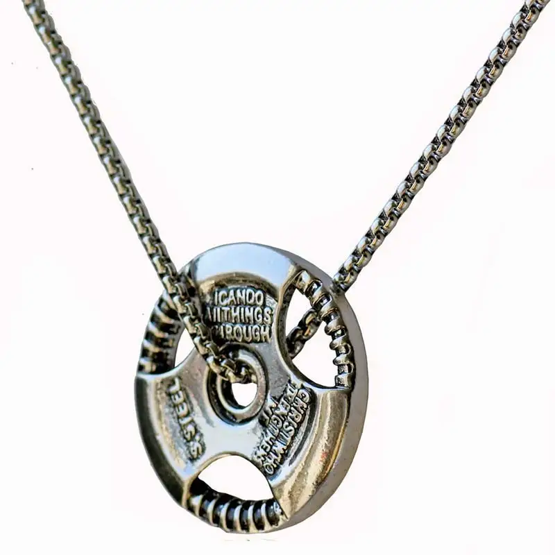 Цепочка с подвеской штангой из нержавеющей стали 23 дюйма|fashion jewelry|jewelry fashionmale jewelry