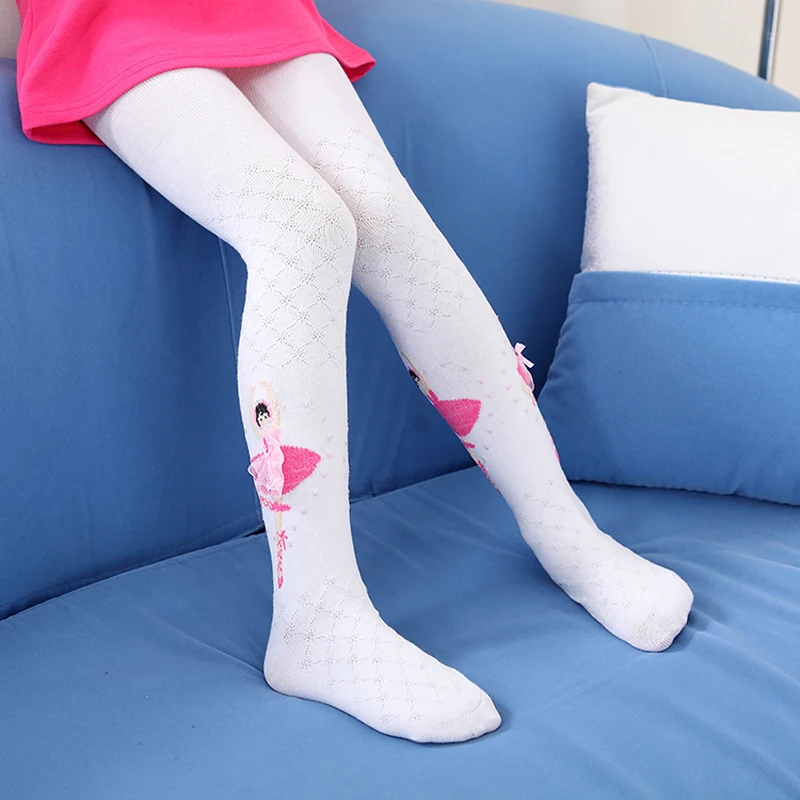 Милые балетные мягкие хлопковые теплые колготки с кружевными цветами для