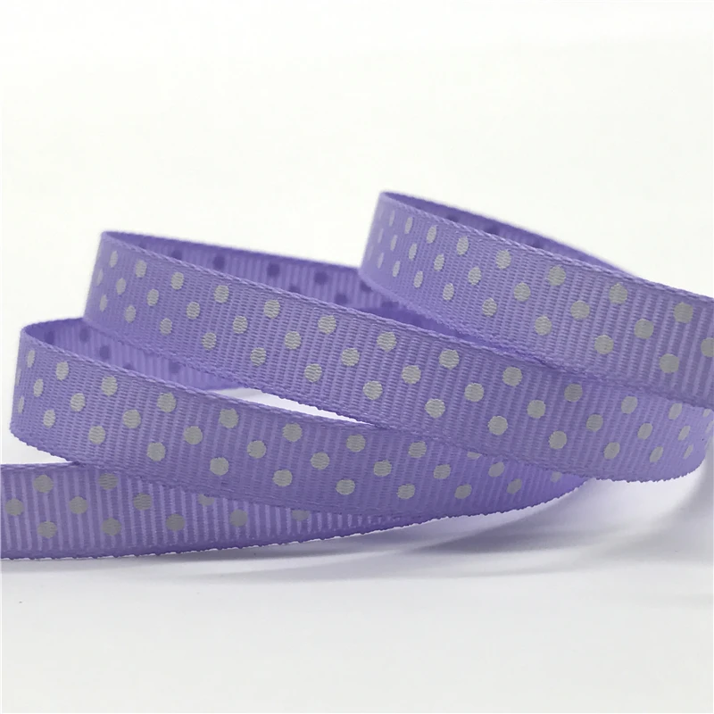 Light Purple 5 ярдов 3/"(10 мм) корсажная лента с принтом в горошек бант для волос свадебное Рождественское украшение Полиэфирная Лента Сделай Сам Шитье - Цвет: Light Purple