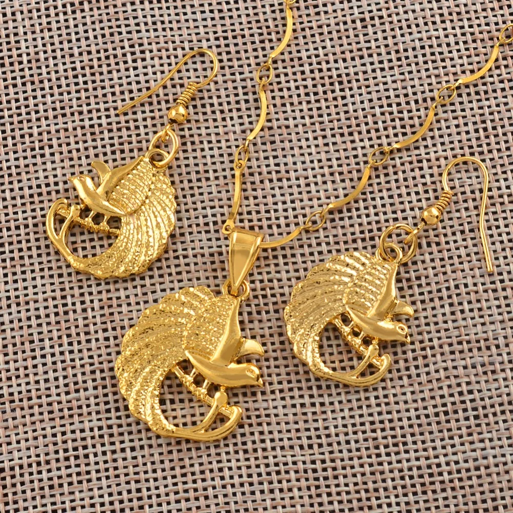 Anniyo The Bird in Tree Pendant NecklacesEarrings for Women Girls Papua New Guinea Jewelry PNG Ethnic Gifts #123306 | Украшения и