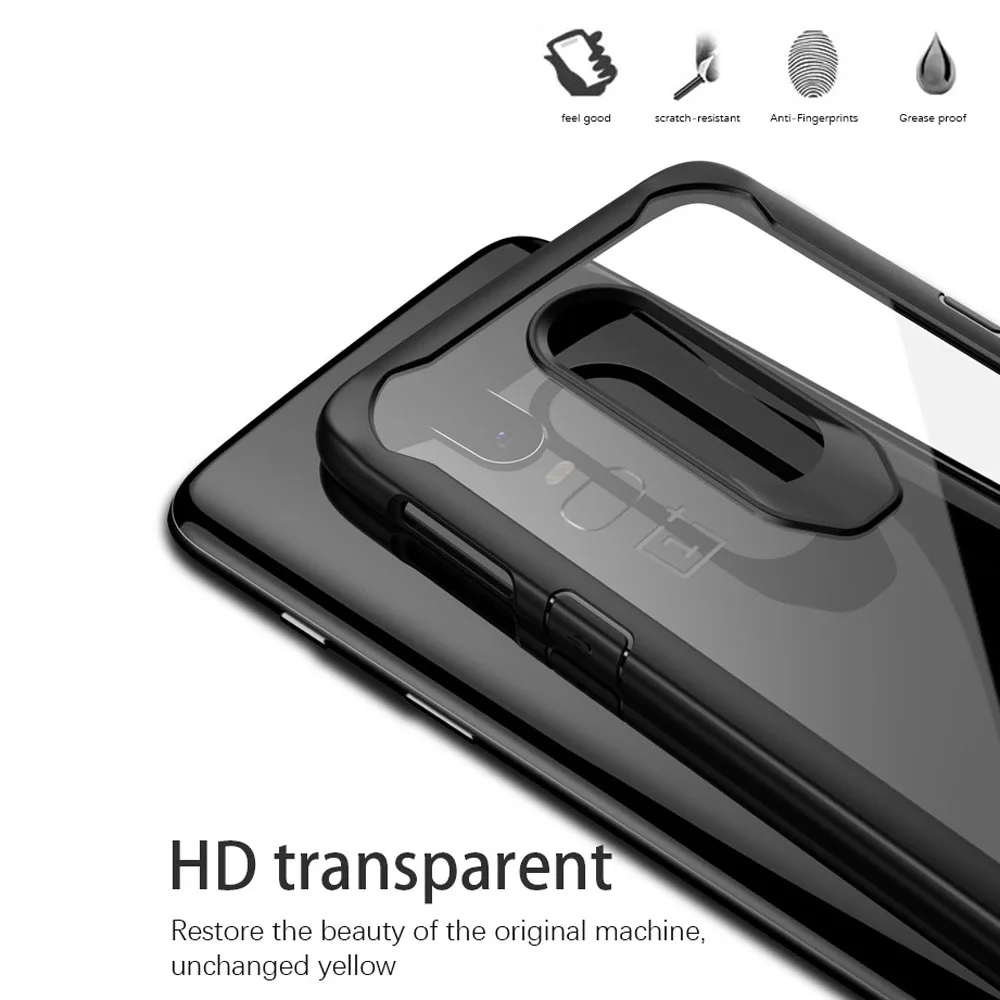 Ultra Thin HD Transparent Clear Case With Shock Absorbing Airbag Soft Silicone &amp PC Back Impact Protective Cover For OnePlus 6 |