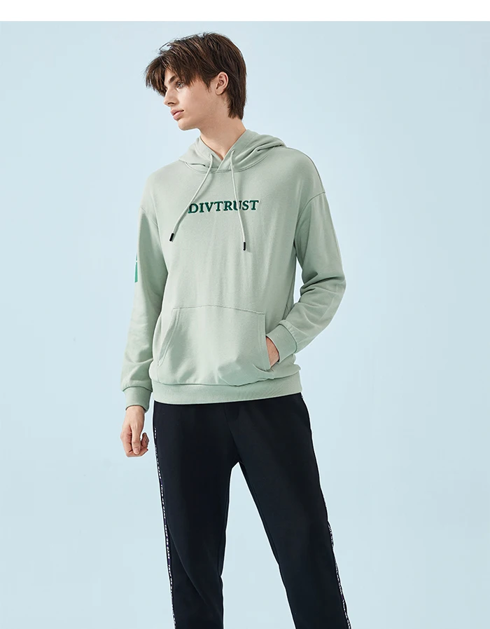 SEMIR мужская вышитая Толстовка с капюшоном, пуловер с капюшоном с аппликацией на рукаве, Стильная Спортивная толстовка с карманом-кенгуру