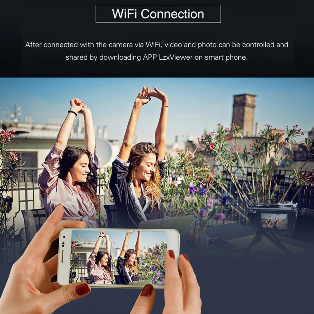 Профессиональная цифровая видеокамера Andoer 4K UHD 24MP Camara с широкоугольным