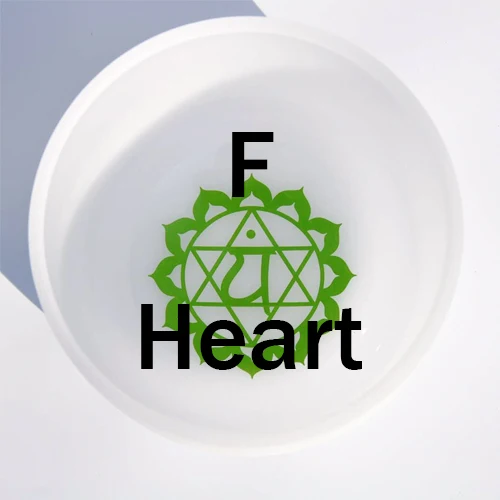 8F heart Chakra 1 шт. 2019NEW 8 дюймов чакра Symble узор третий глаз Корона корень крестцово солнечное сердце горло Матовый Кварцевый Поющая чаша - Цвет: 8F heart Chakra