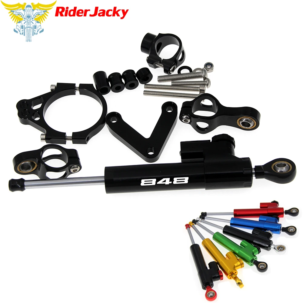 

CNC Adjustable Motorcycle Linear Reversed Steering Damper with bracket Support For DUCATI 848 2008-2010 2009