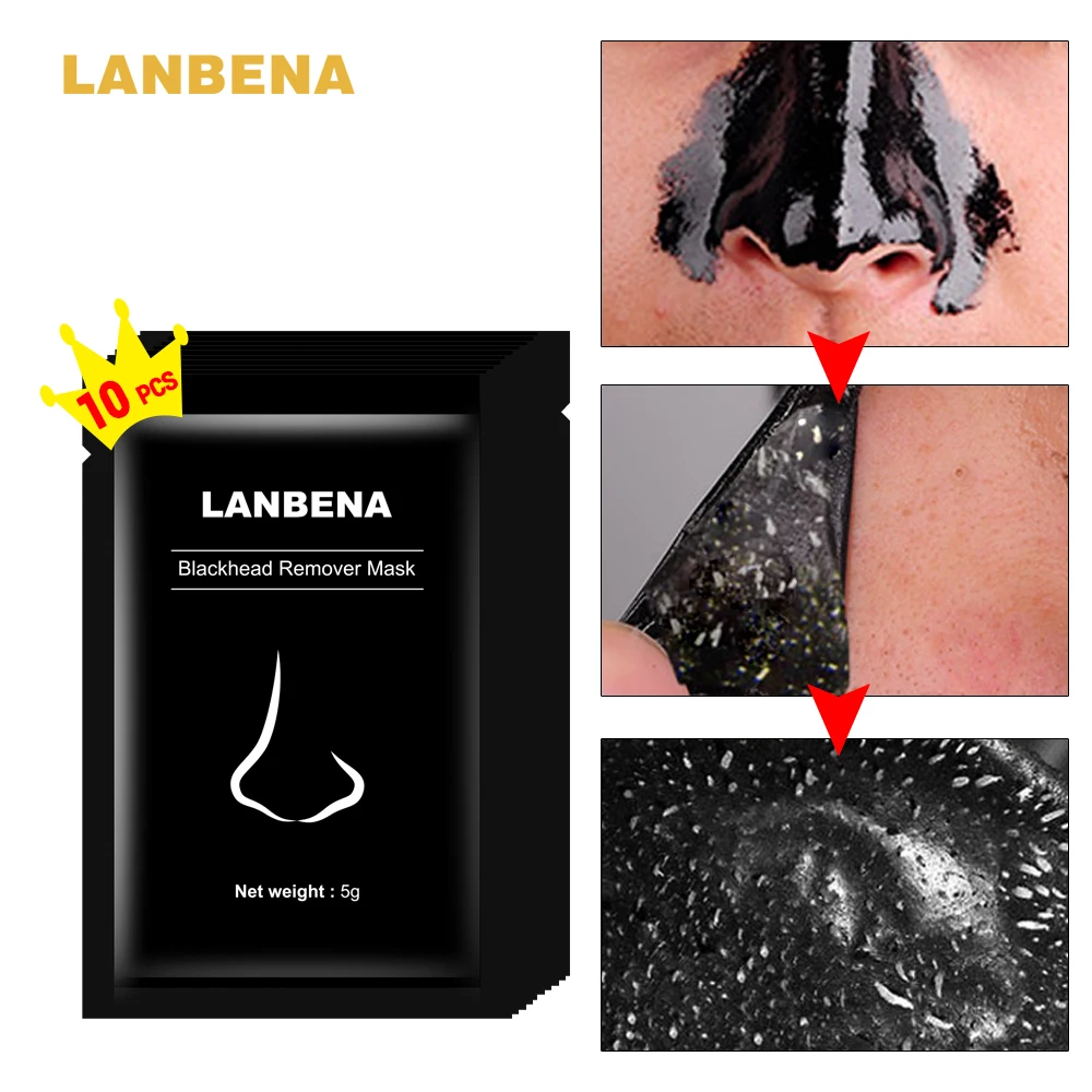 LANBENA 10 шт. маска для удаления черных точек лица восстановления носа Глубокая