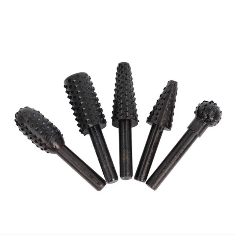 Ротари Burr Набор 5 шт. комплект Heavy Duty и прочный 1/4 хвостовиком Ротари рашпилем файла Набор дерева Вырезка мяч цилиндр Большой дерево маленький