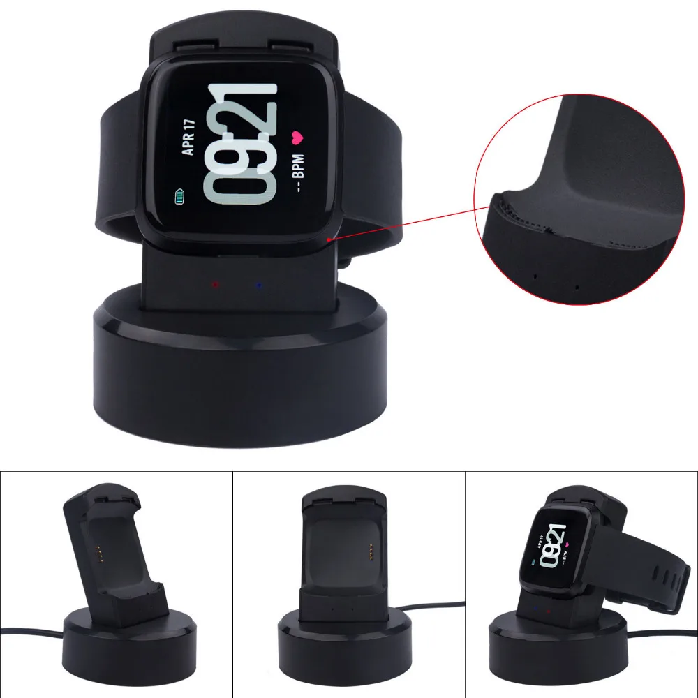 Зарядное устройство для Fitbit Versa кабель док станция Стенд wtih светодиодный