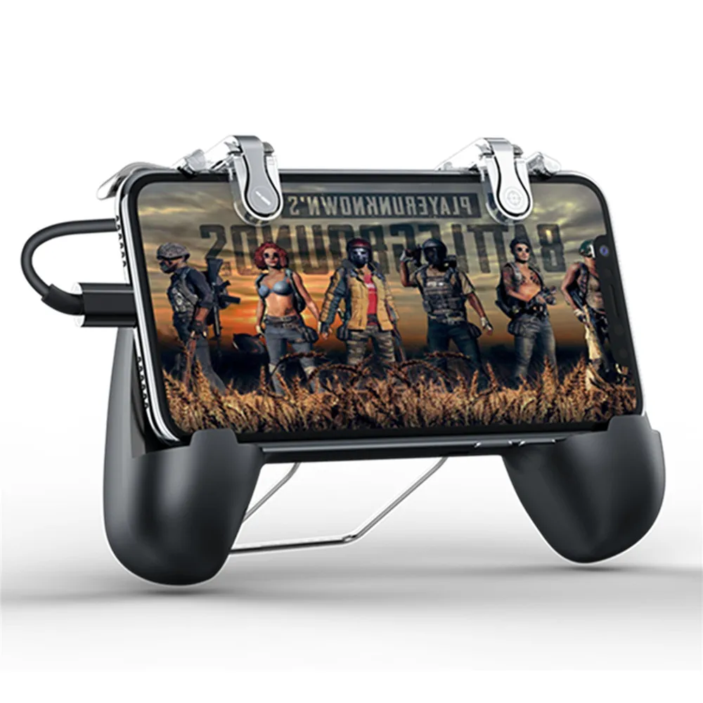 PUBG геймпад держатель контроллера смартфон триггер огонь цель ключ джойстик с охлаждающим вентилятором мобильный Банк питания геймпады