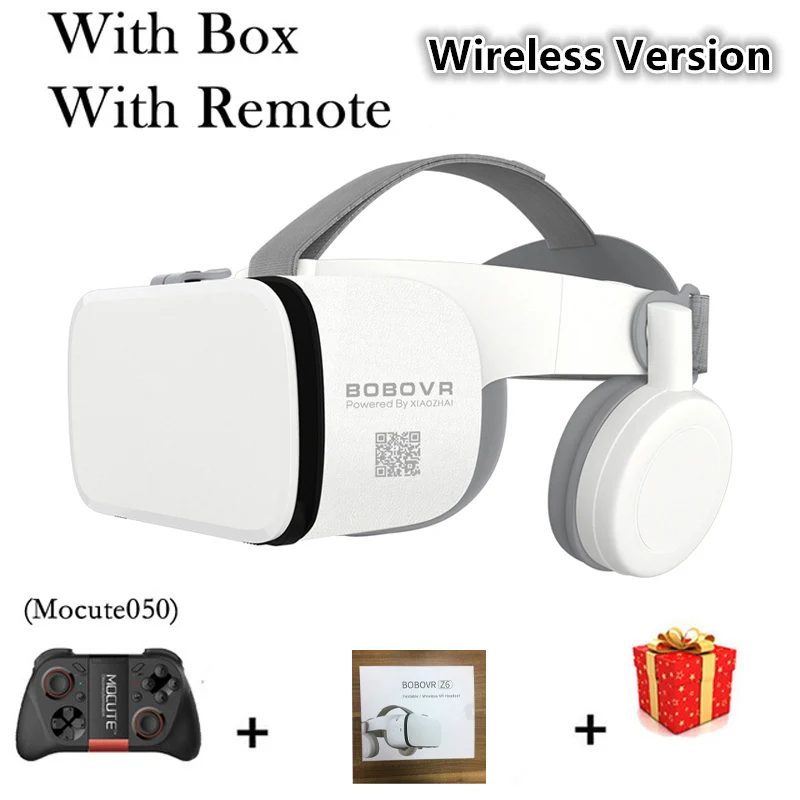 Bobo Bobovr Z6 3д 3 д Очки виртуальной реальности шлем 3D VR виртуальная реальность стерео для iPhone Android телефона умные виртуальные виар игр смарт смартфонов дополненной видео ачки реальнасти комплект вр видеоочки - Цвет: With Box 050 Remote