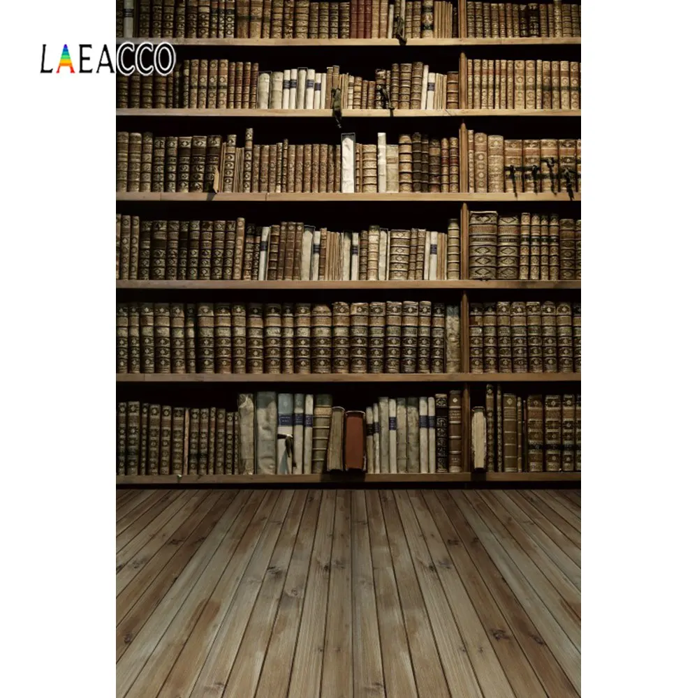 Laeacco старые книжные полки фоны деревянные напольные книги для учебы детская портретная комната фотографические фоны фотосессия Фотостудия