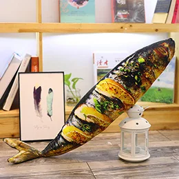 Saury 80cm Птица рыба запеченная еда плюшевая кукла сад барбекю Декор реквизит взрослые игрушки Sweetbell Redpepper кальмар колбаса закуски подушки - Цвет: Saury 80cm