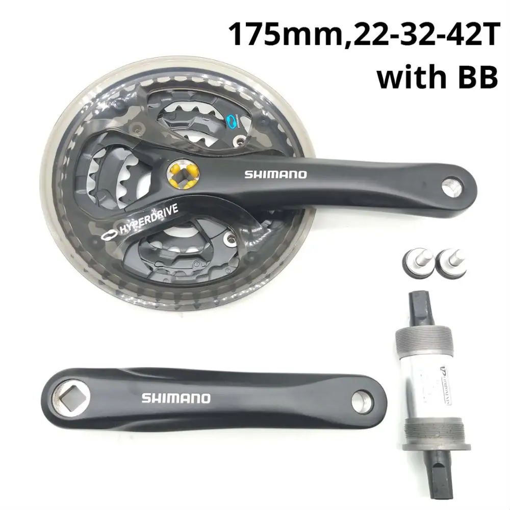 Black 175mm with BB ACERA FC-M361 MTB шатун для горного велосипеда, 6, 7, 8, Скорость 3x8 24s рукоятки 42-32-22T 48-38-28T 48 т 42 170 мм 175 мм m360 m361 звездочка цепной передачи - Цвет: Black 175mm with BB