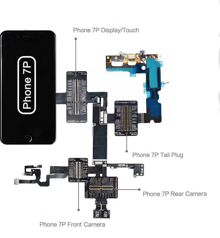 7 PLUS QianLi iBridge FPC Тестовый Кабель для iphone X 6 6S 7 7P 8 8p материнская плата проверка неисправностей сенсорная Передняя Задняя камера отпечаток пальца - Цвет: 7 PLUS