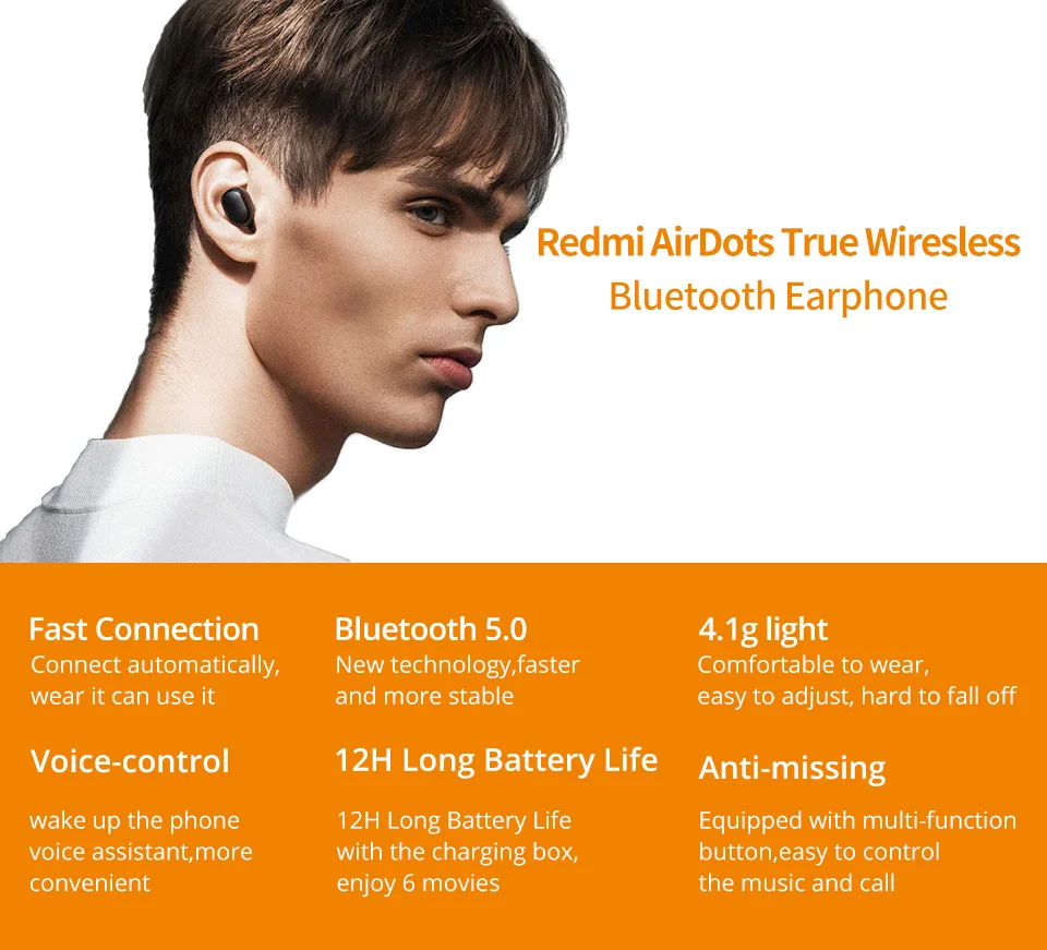Оригинальные наушники Xiaomi Redmi AirDots TWSEJ04LS, Bluetooth 5,0 DSP, активное шумоподавление, настоящие стерео беспроводные умные наушники