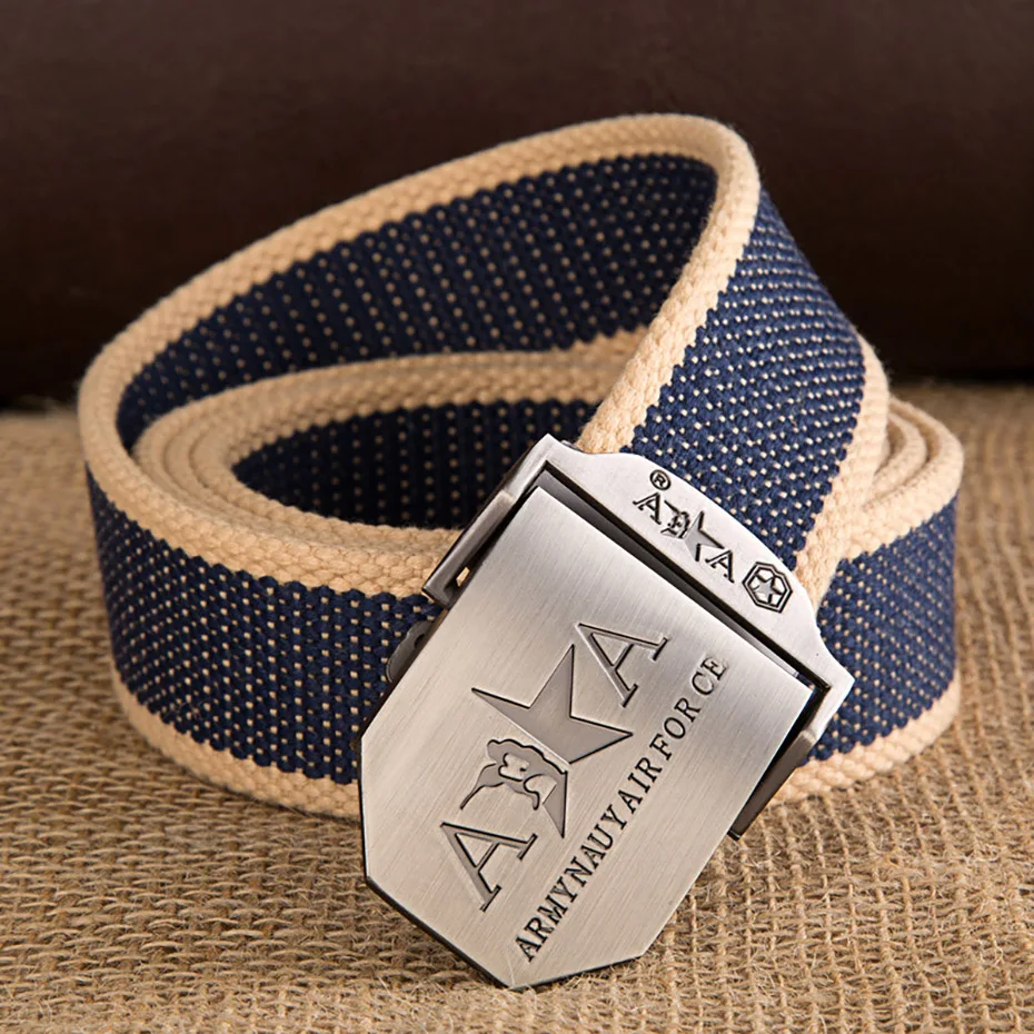 High Quality Men's Belt No Metal Plastic Buckle Canvas Belts Casual Jeans Designer Men Cinturones Hombre | Аксессуары для