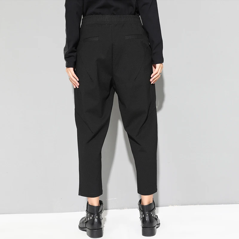 2018 новые осенние модные черные Лоскутные карманы середины талии простые