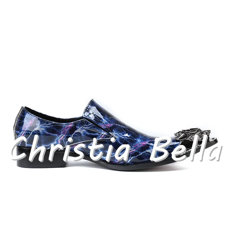 Christia Bella мужские туфли оксфорды в итальянском стиле дизайн Лакированная кожа с