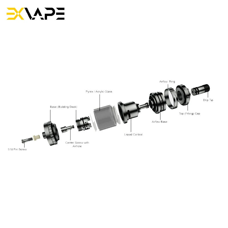 Оригинальный Exvape Expromizer V4 MTL RTA диаметр 23 мм емкость 2 мл одна катушка Deck 510 thread