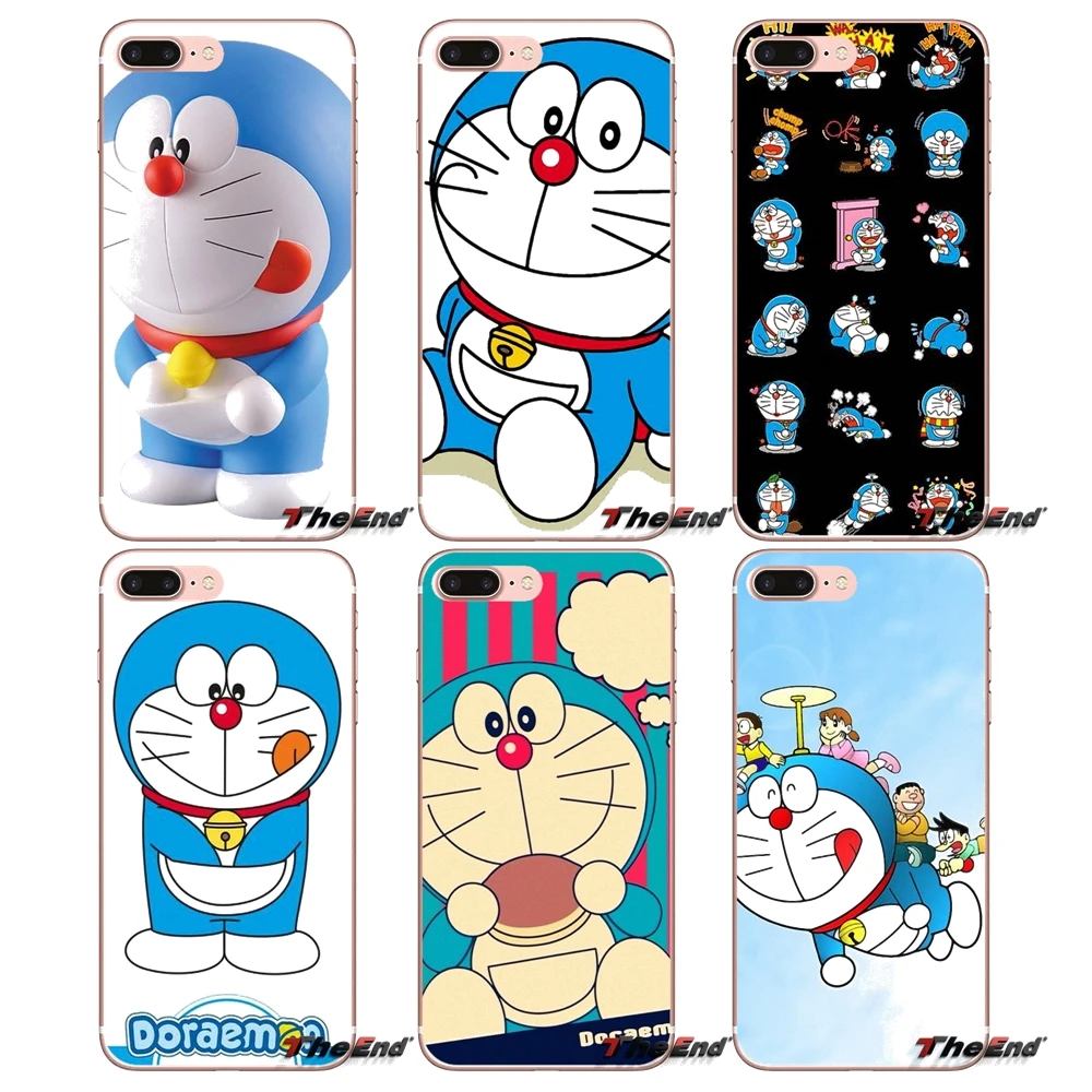 Мягкий чехол для iPhone X 4 4S 5 5S 5C SE 6 6S 7 8 Plus Samsung Galaxy J1 J3 J5 J7 A3 A5 2016 2017 Nobita Nobi Doraemon Blue