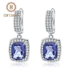 Женские Балетные висячие серьги gemb's, серебряные серьги с драгоценными камнями, 7,2 карат, натуральный иолит, синий мистик, серебро 925 пробы