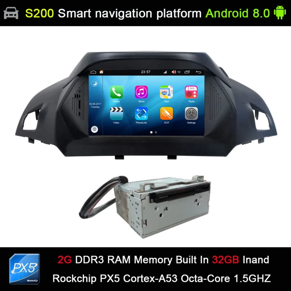Автоматическая система Android 8,0 PX5 Octa 8-ядерный Процессор 2G Ram, 32 ГБ Rom Автомобильный DVD Радио gps навигации для Ford Kuga Escape C-Max 2013