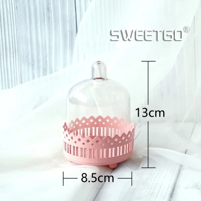 SWEETGO высокий ножной держатель для кексов с ПК купольный мини розовый 3 размера на выбор для маленькой девочки душ день рождения стол Декор торт Попс - Цвет: Low
