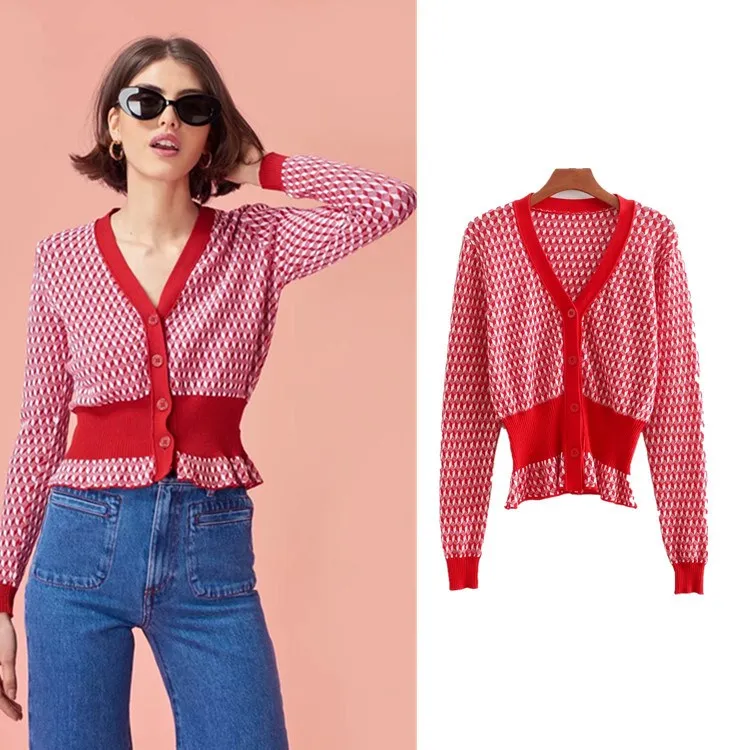 Fashion 2018 High Quality Autumn Women Cardigan Casual Long Sleeves Knitted Sweaters Tops V Neck Sweater Coat |